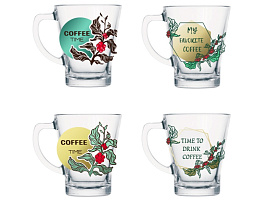 Кружка стекло 300мл 21с2222 Кофе тайм микс