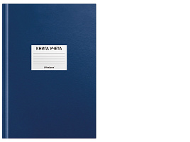 Книга учета 96л. OfficeSpace 315595 А4, клетка, 200*290мм, бумвинил, цвет синий, блок офсетный, наклейка