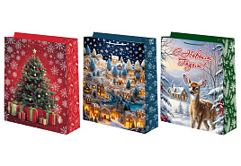 НГ Упаковочная сумочка 33*45 Новый год микс ч55085