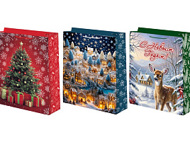 НГ Упаковочная сумочка 33*45 Новый год микс ч55085