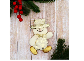 Подвеска текстиль Снеговик в костюмчике 9692671