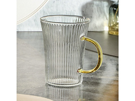 Кружка стекло 320мл B060797/9403 рифленая