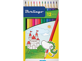 Карандаши цветные 12цв. Berlingo CP00112 "Замки" заточен., картон. уп., европодвес