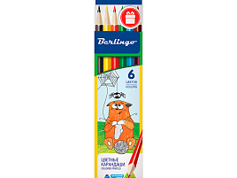 Карандаши цветные 6цв. Berlingo SS00506 "Жил-был кот" трехгран., картон. уп., европодвес
