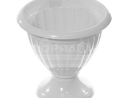 Вазон 9л Жасмин М1395 на низкой ножке белый