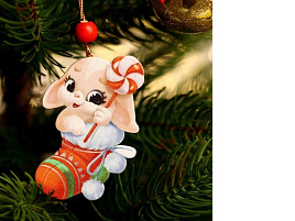 Подвеска дерево Зайчик в носочке 7607461