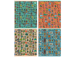 Тетрадь 48л.  Т5ск48_вл 08519 "Орнаменты ", микро sandy-touch лак