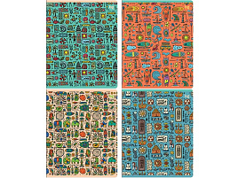 Тетрадь 48л.  Т5ск48_вл 08519 "Орнаменты ", микро sandy-touch лак