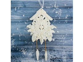 Подвеска пластик Часики 3576030 белый 11см 1шт