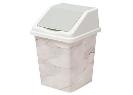 Контейнер для мусора 16л белый мрамор 941656