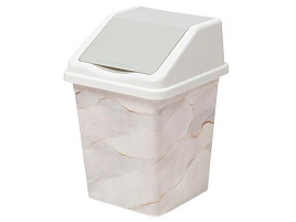 Контейнер для мусора 16л белый мрамор 941656