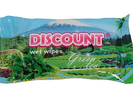 Влажные салфетки Discount 15шт М Зеленый чай