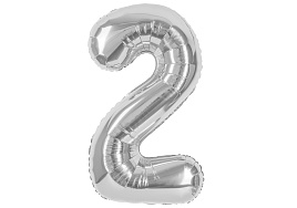 Шар надувной Цифра 2 серебро "40" 102см 24092