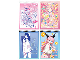 Блокнот 80л. BG Б5гр80 55931 "Стиль. Аниме", А5, на гребне, твердая подложка