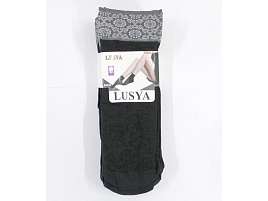 Носки Женские капрон 10шт черные с рисунком 40ден