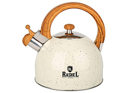 Чайник нержавейка 3л М-7190 Rashel со свистком кремовый