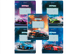 Тетрадь 18л. клетка Brauberg 107298 SPORT CARS, обложка картон