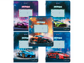 Тетрадь 18л. клетка Brauberg 107298 SPORT CARS, обложка картон