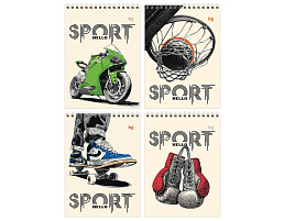 Блокнот 40л. BG Б5гр40 06177 А5 на гребне "Hello sport"