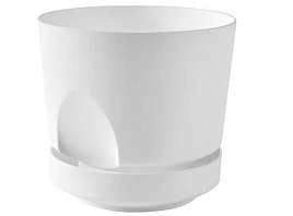 Кашпо цветочное 0,8л Тренд КШ-4160 белое