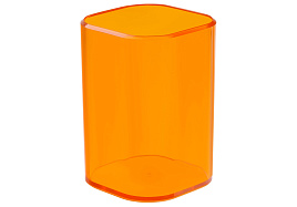 Стакан офисный Стамм ПС-31563 "Фаворит", пластиковая, квадратная, тонированная оранжевая