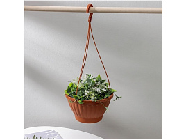 Кашпо цветочное подвесное 2,5л Мирабель М5929 коричневое  с/п