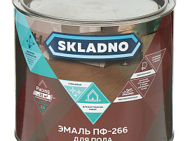 Эмаль ПФ-266 красно-коричневая 1,8кг Skladno 6606