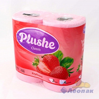 Туалетная бумага Plushe Classic 4шт.2-х сл.Клубника 0232