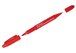 Маркер OfficeSpace DPM_1578RD двухсторонний красный, пулевидный, 0,8/2,0мм