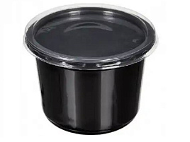 Одноразовый контейнер 0,5л СПК/К-115/D115 черный+крышка