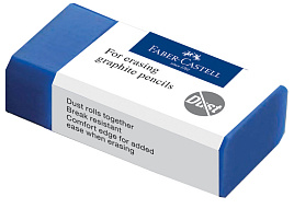 Ластик Faber-Castell 187170 "Dust-Free", прямоугольный, картонный футляр, 45*22*13мм, синий