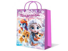 Упаковочная сумочка 26*32 PL-136457-FROP Снежная принцесса и пони
