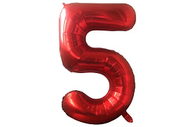 Шар надувной Цифра 5 красный HFRD-05 102см