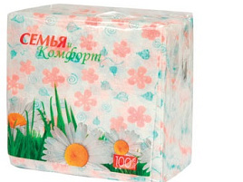 Салфетки 100л.Семья и комфорт Цветок