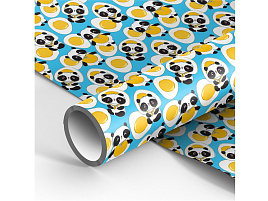 Бумага упаковочная MESHU М100_41081 глянц. 70*100см, "Cute pandas", 90г/м2
