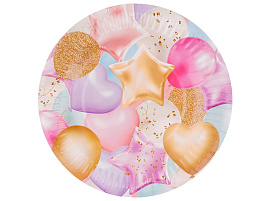 Тарелка бумажная 18см 77452 Праздничные шарики 6шт