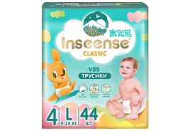 Подгузники Inseense Classic №4 V5S р-р L 9-14кг 44шт трусики изумрудные