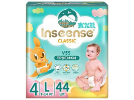 Подгузники Inseense Classic №4 V5S р-р L 9-14кг 44шт трусики изумрудные