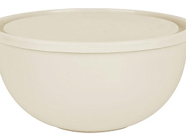 Миска пластик 0,55л 185410048/1224 с крышкой молочный туман