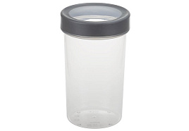 Банка для сыпучих пластик 1,1л Оптим графитовый М1477