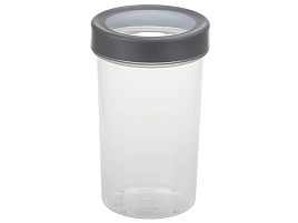 Банка для сыпучих пластик 1,1л Оптим графитовый М1477