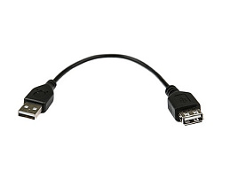 Кабель DIALOG CU-0102 USB A (M) - USB A (F), V2.0, длина 0.15 м, чёрный, в пакете