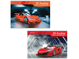 Альбом для рисования 20л. BRAUBERG 105604 "Автомир" (2 вида)