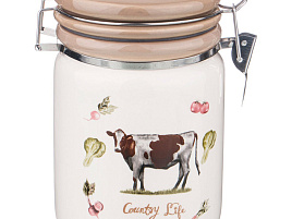 Банка для сыпучих керамика 950мл Country life 493-737