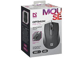 Мышь Defender проводная 52271 оптическая Optimum PRO MB-270 черный,3 кнопки,1200 dpi