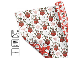 НГ Бумага упаковочная 7838737 Почта Ретро 70*100см