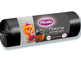 Мешок для мусора Plushe 240л.10шт.супер проч.100*125см 50мкм