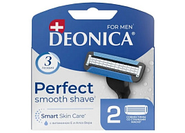 Кассеты для бритья Deonica мужские сменные 3 лезвия 2шт совместимы со станком Mach3
