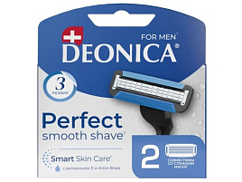 Кассеты для бритья Deonica мужские сменные 3 лезвия 2шт совместимы со станком Mach3