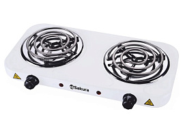 Плита настольная SAKURA ПЭ-03 белая электро 2 конф/спираль